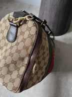 Gucci GG Monogram Canvas Boston Bag Brown Beige