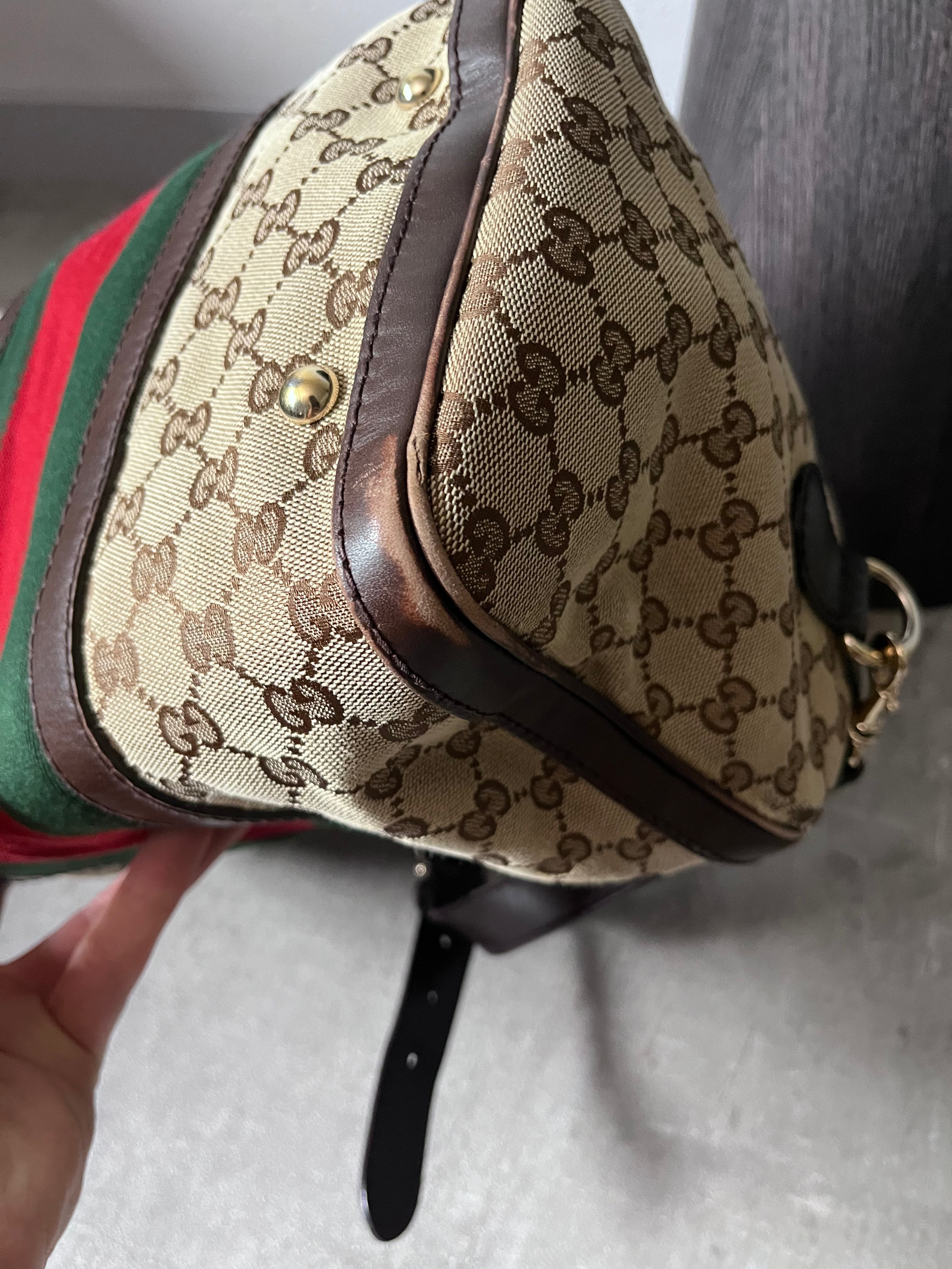 Gucci GG Monogram Canvas Boston Bag Brown Beige