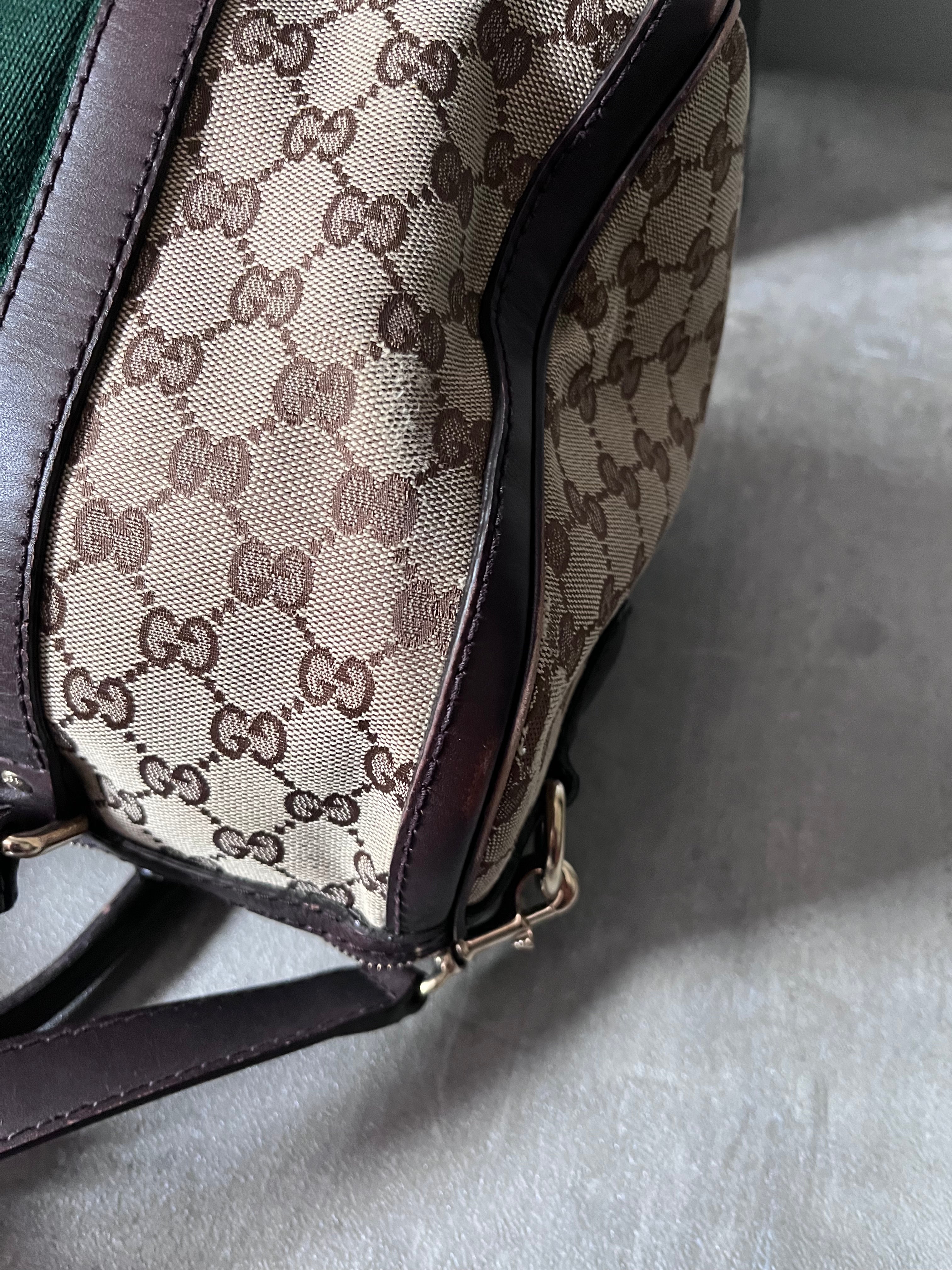 Gucci GG Monogram Canvas Boston Bag Brown Beige