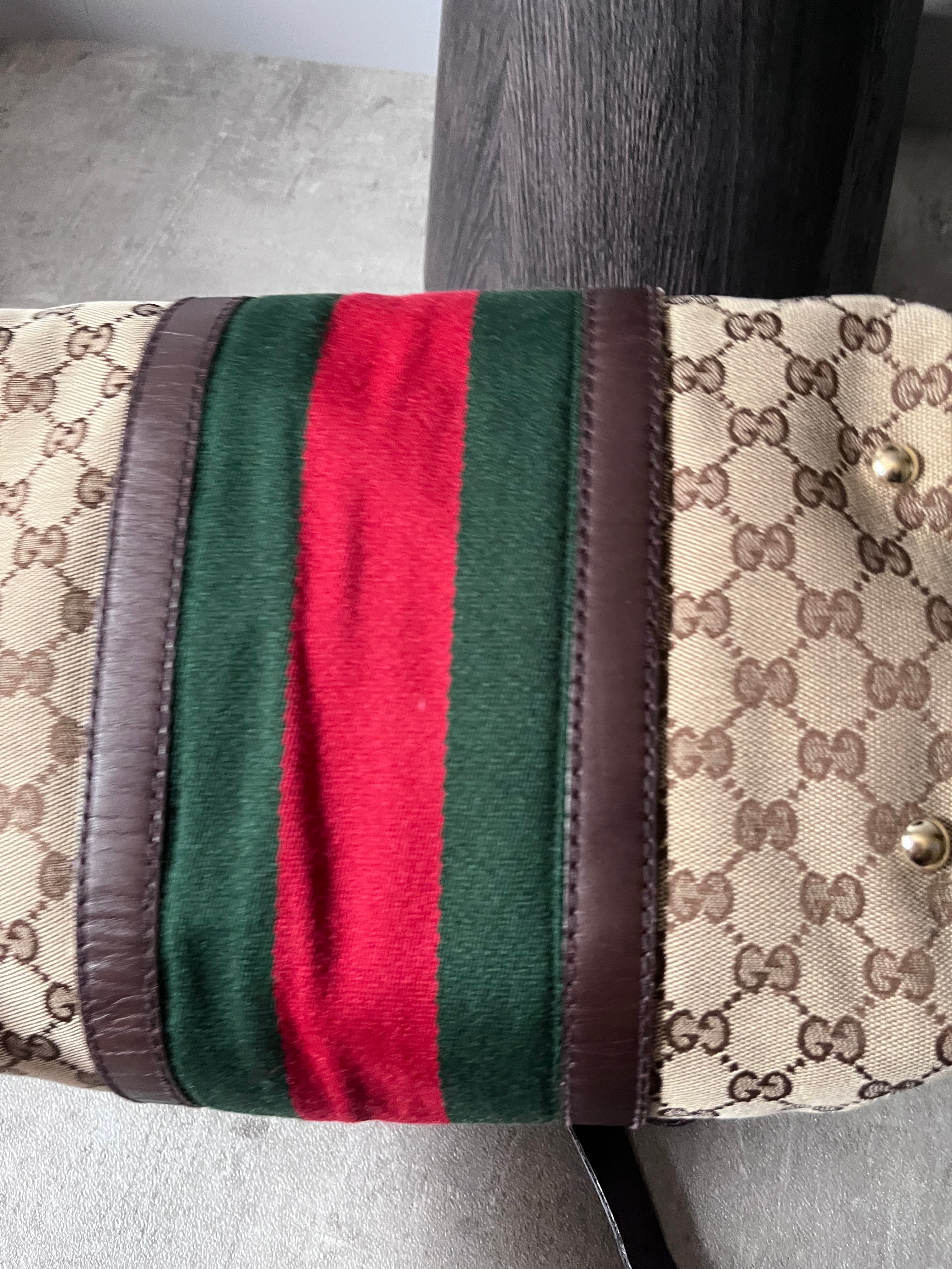 Gucci GG Monogram Canvas Boston Bag Brown Beige