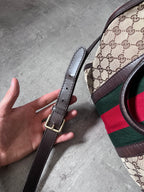 Gucci GG Monogram Canvas Boston Bag Brown Beige
