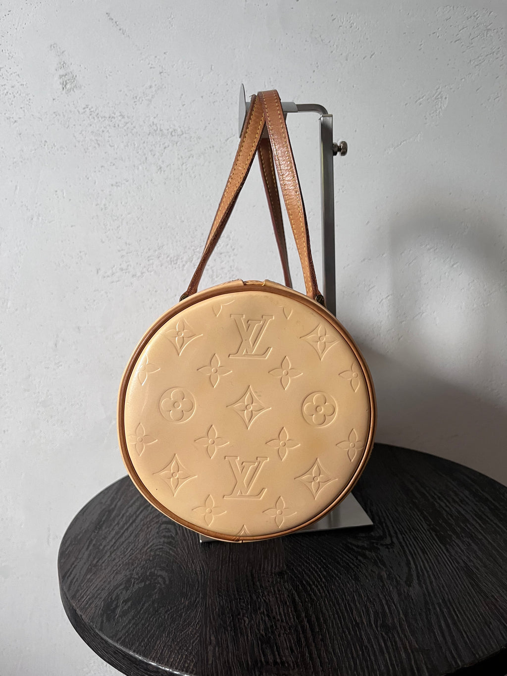 2000s Louis Vuitton Vernis Bedford Shoulder Bag Beige