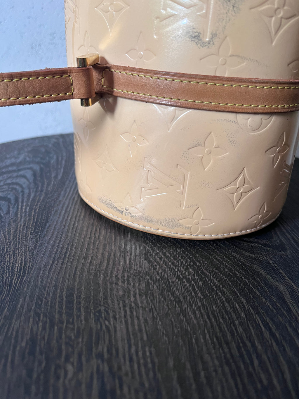 2000s Louis Vuitton Vernis Bedford Shoulder Bag Beige