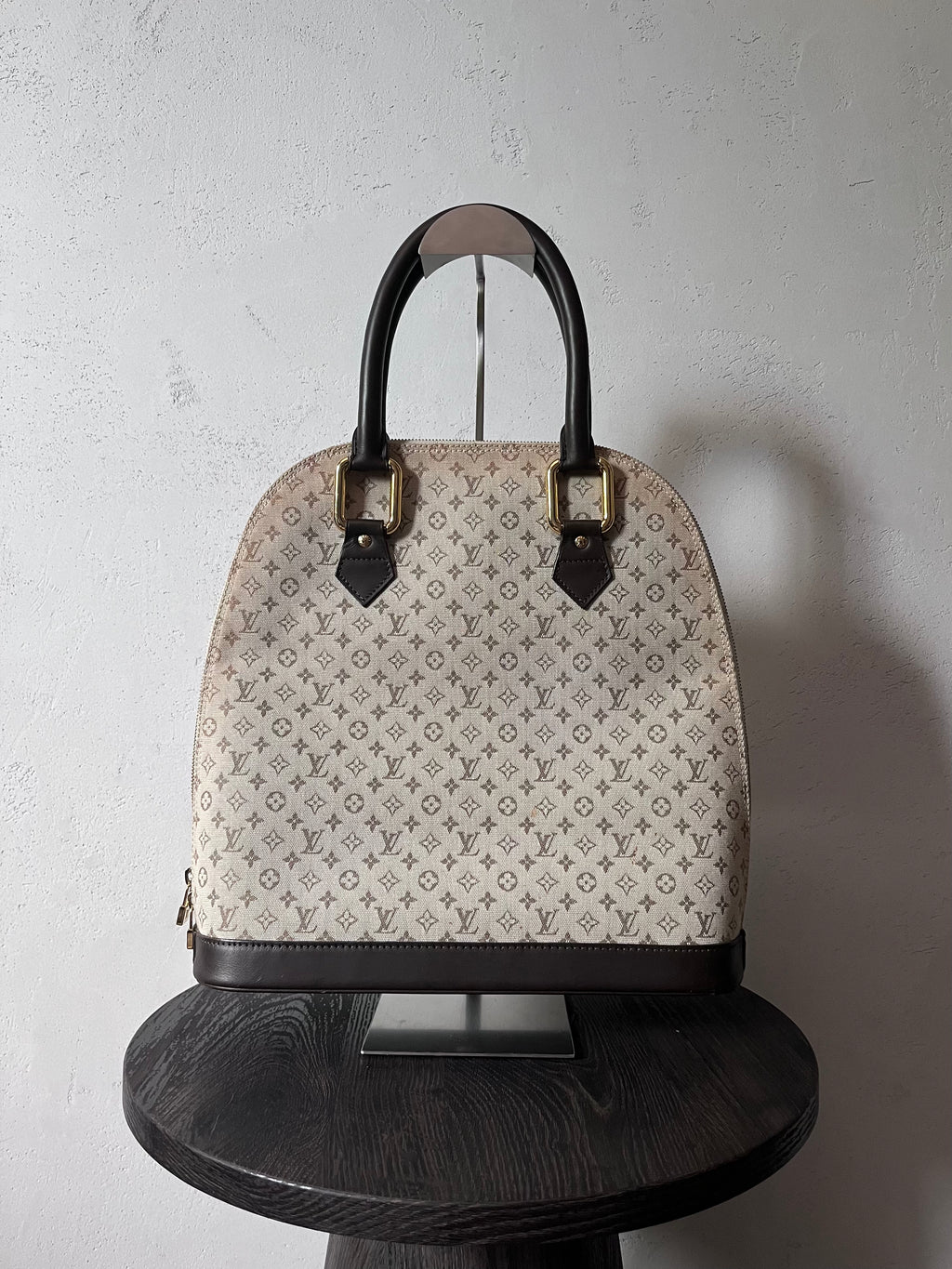 Louis Vuitton Monogram Mini Lin Alma Tall Shoulder Bag Beige