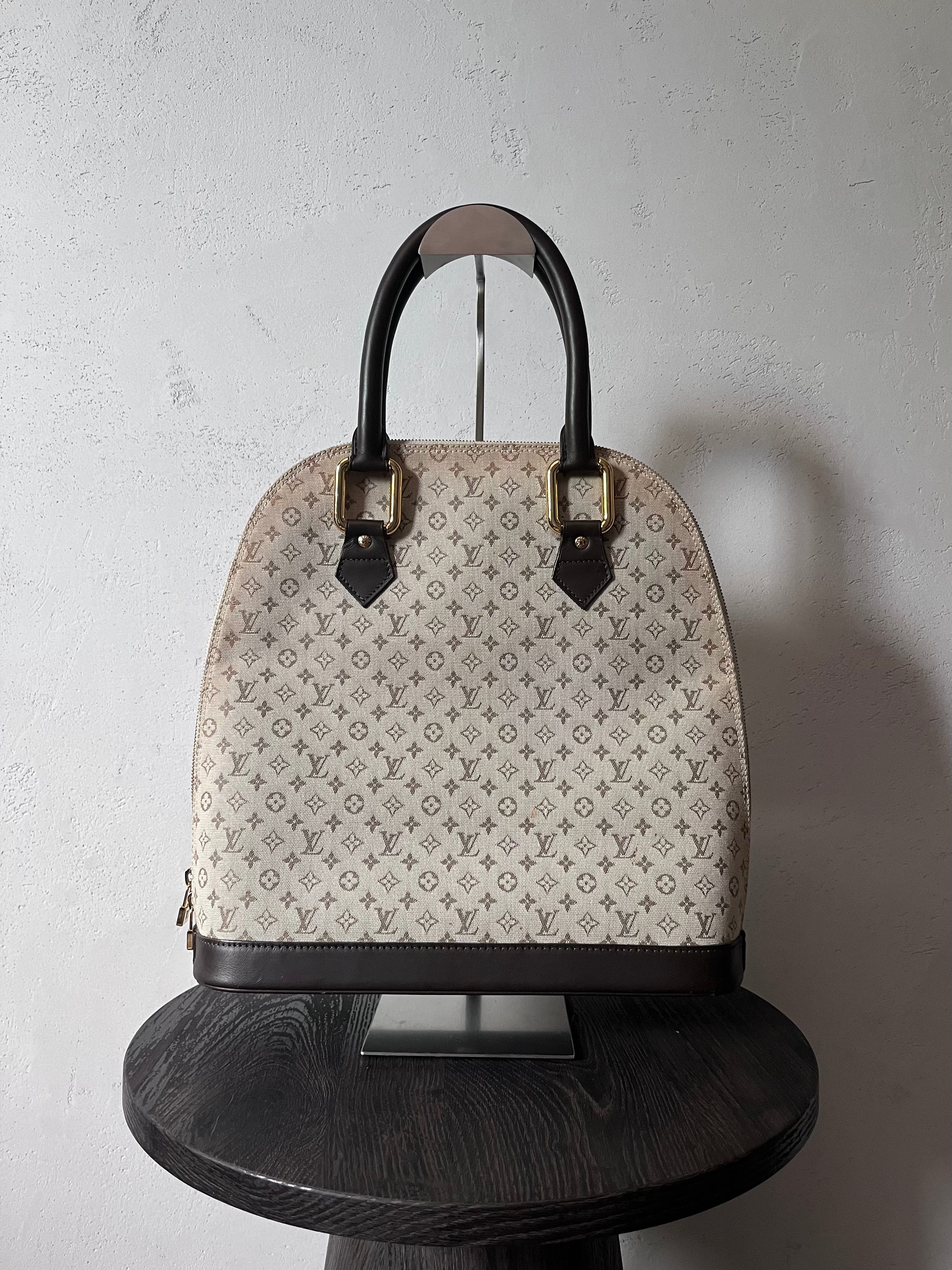 Louis Vuitton Monogram Mini Lin Alma Tall Shoulder Bag Beige