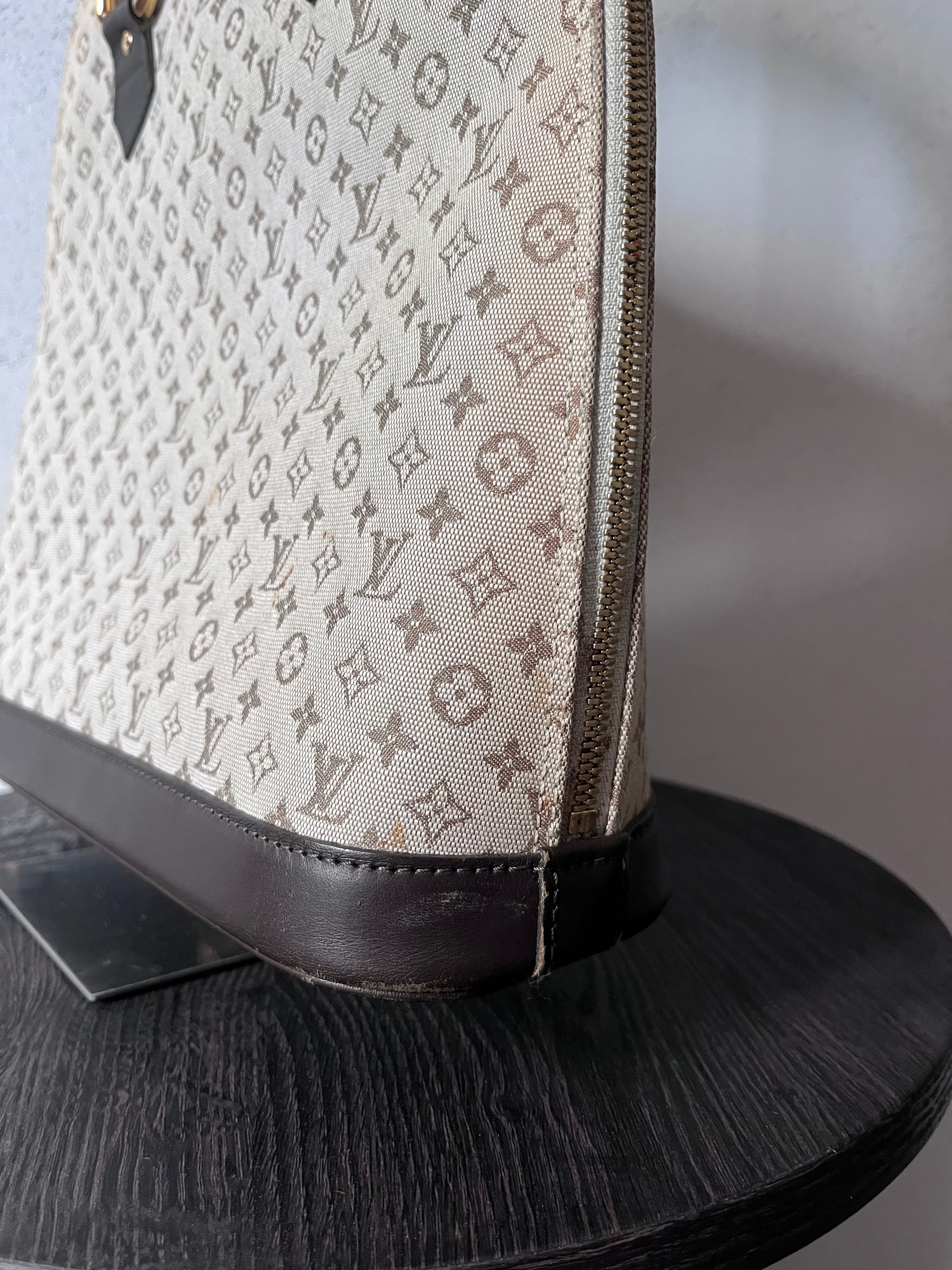 Louis Vuitton Monogram Mini Lin Alma Tall Shoulder Bag Beige