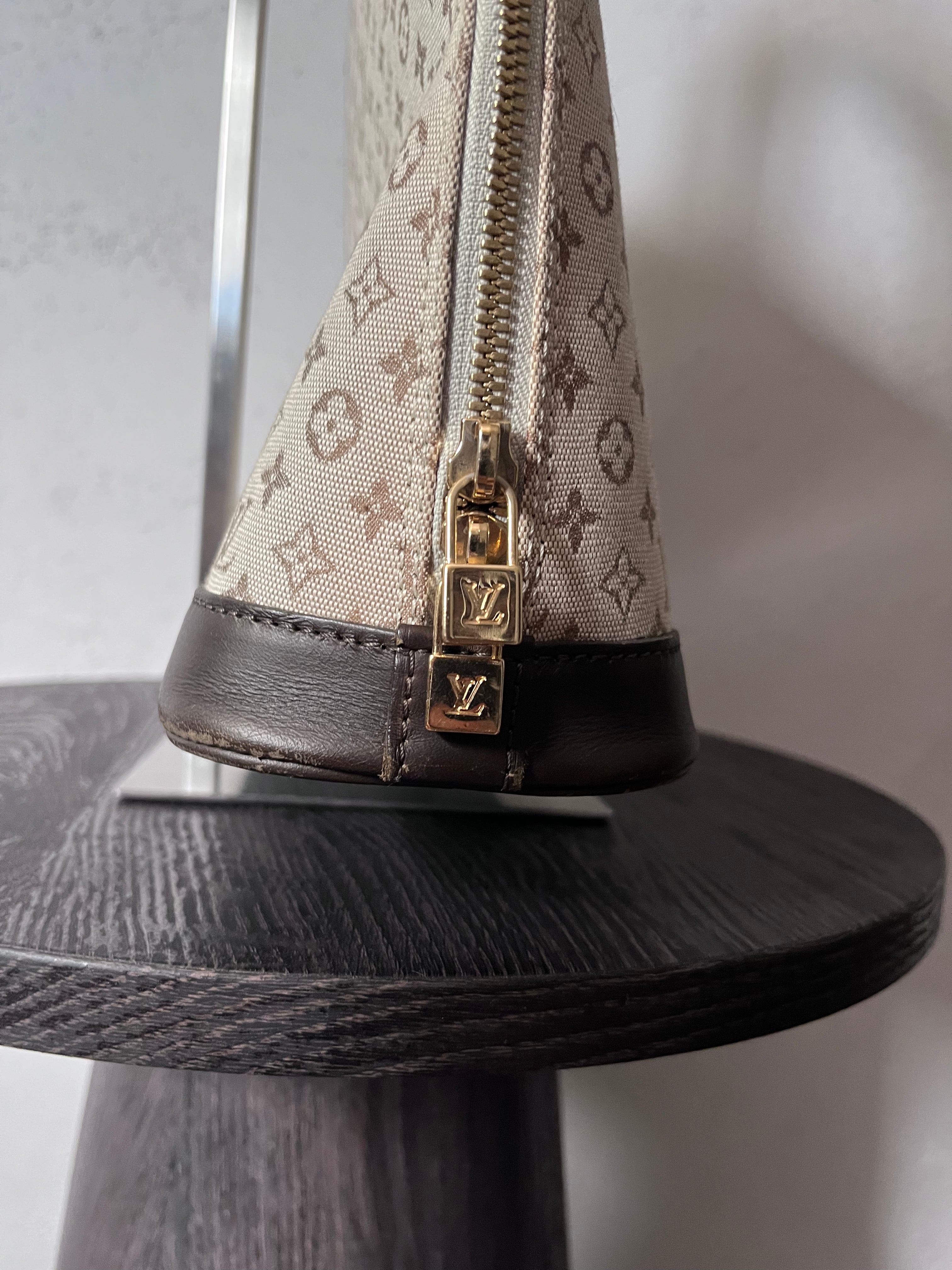 Louis Vuitton Monogram Mini Lin Alma Tall Shoulder Bag Beige