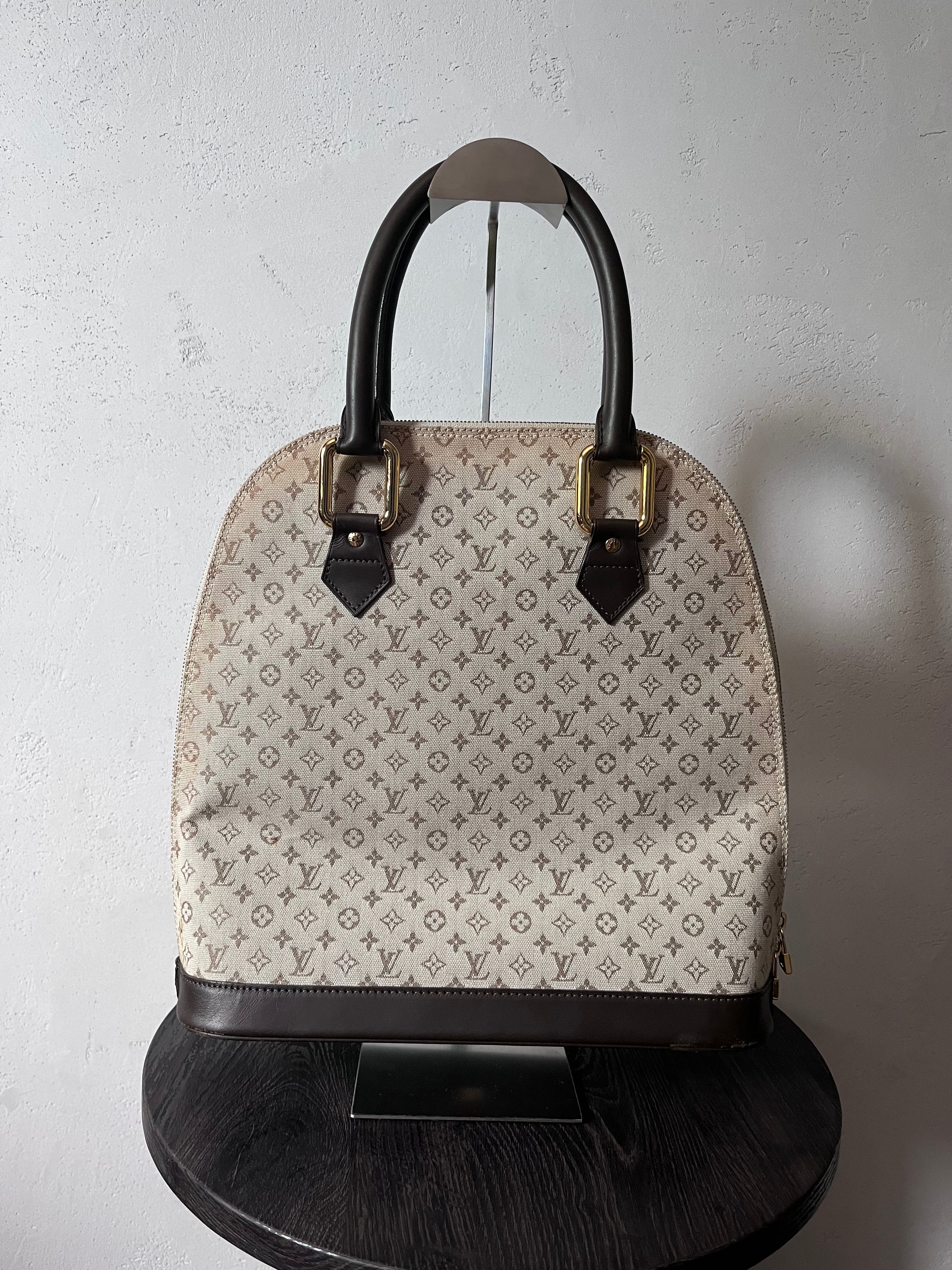 Louis Vuitton Monogram Mini Lin Alma Tall Shoulder Bag Beige