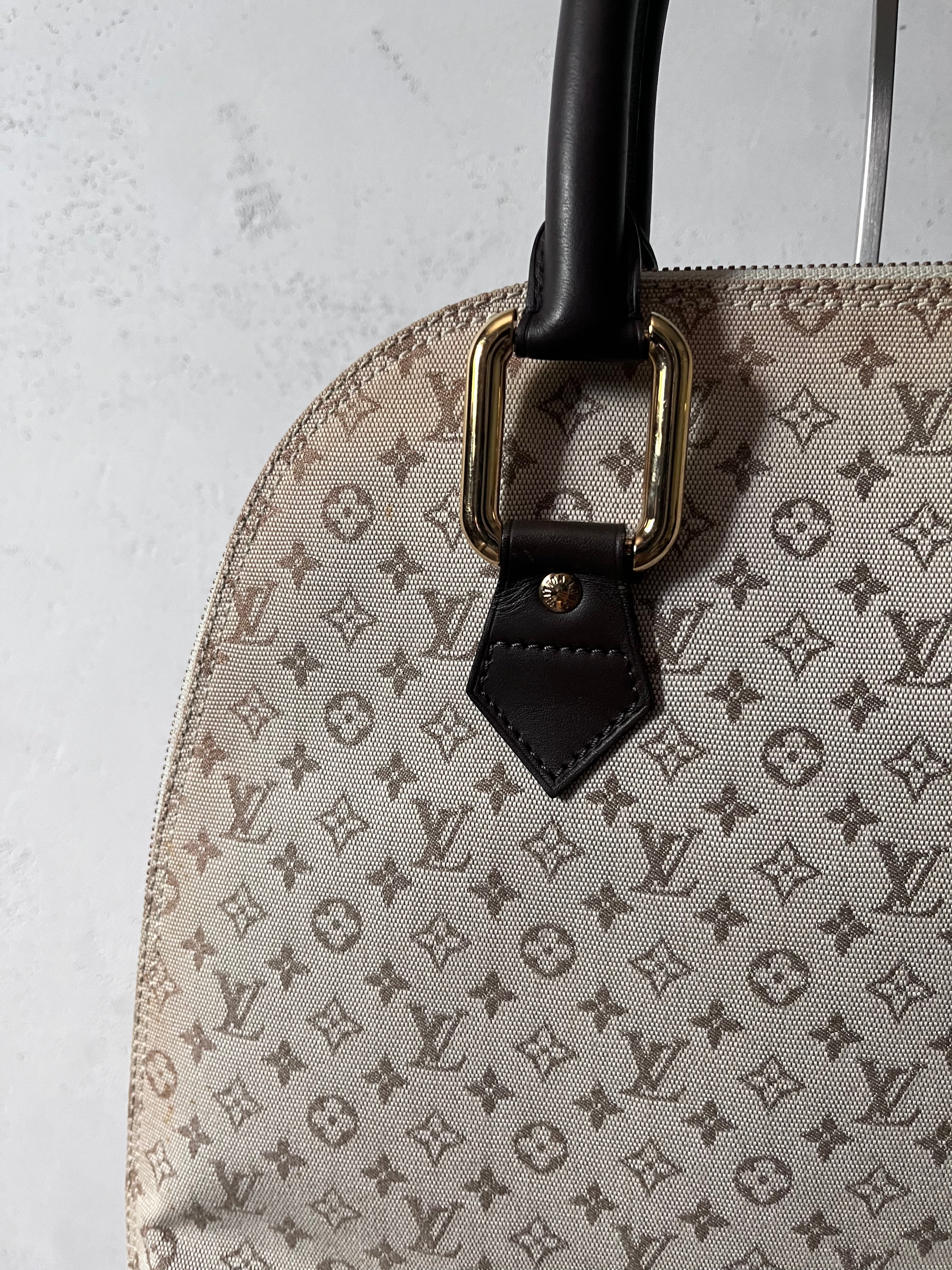 Louis Vuitton Monogram Mini Lin Alma Tall Shoulder Bag Beige