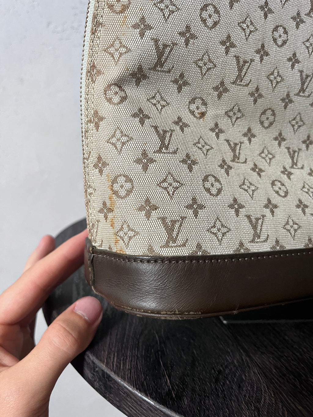 Louis Vuitton Monogram Mini Lin Alma Tall Shoulder Bag Beige