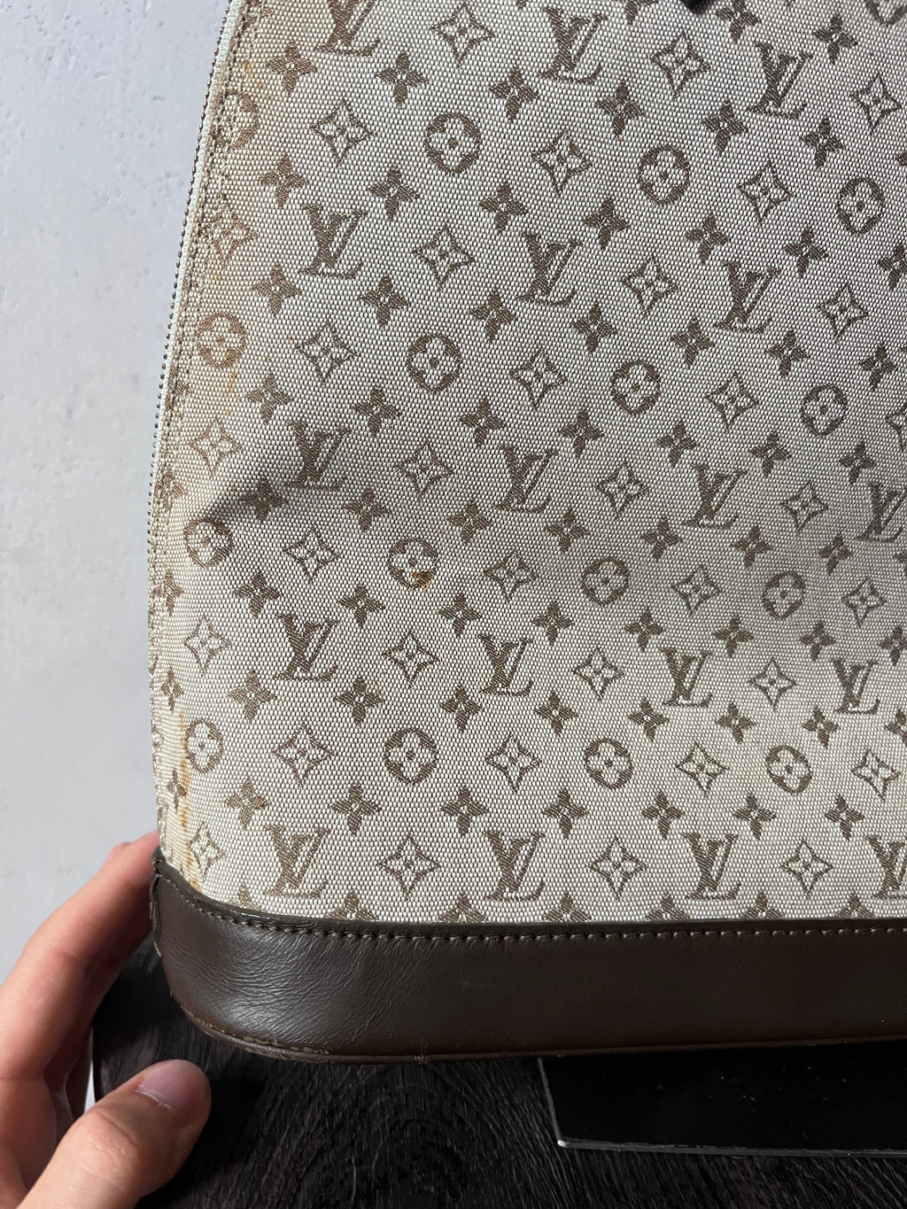 Louis Vuitton Monogram Mini Lin Alma Tall Shoulder Bag Beige