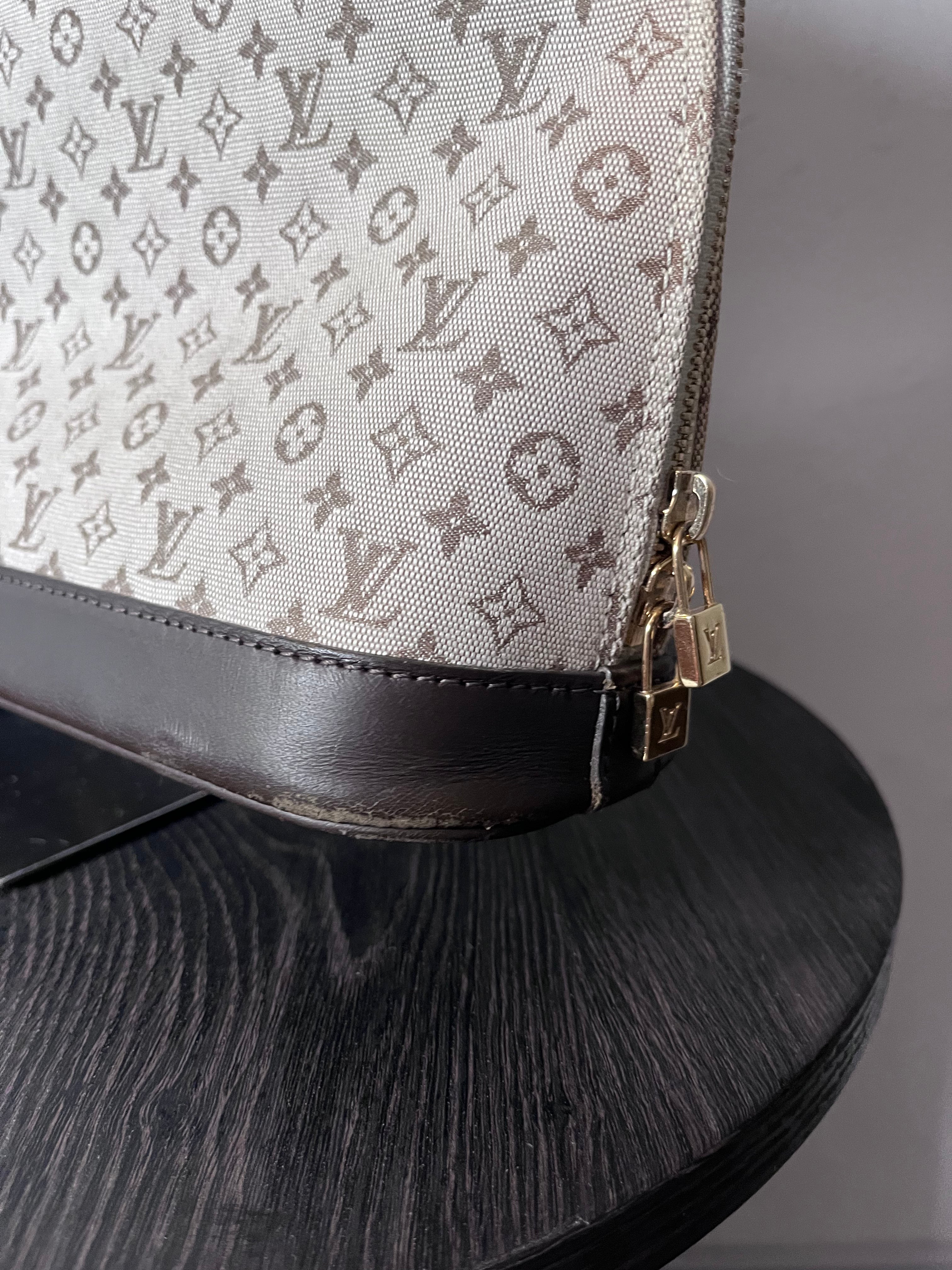 Louis Vuitton Monogram Mini Lin Alma Tall Shoulder Bag Beige
