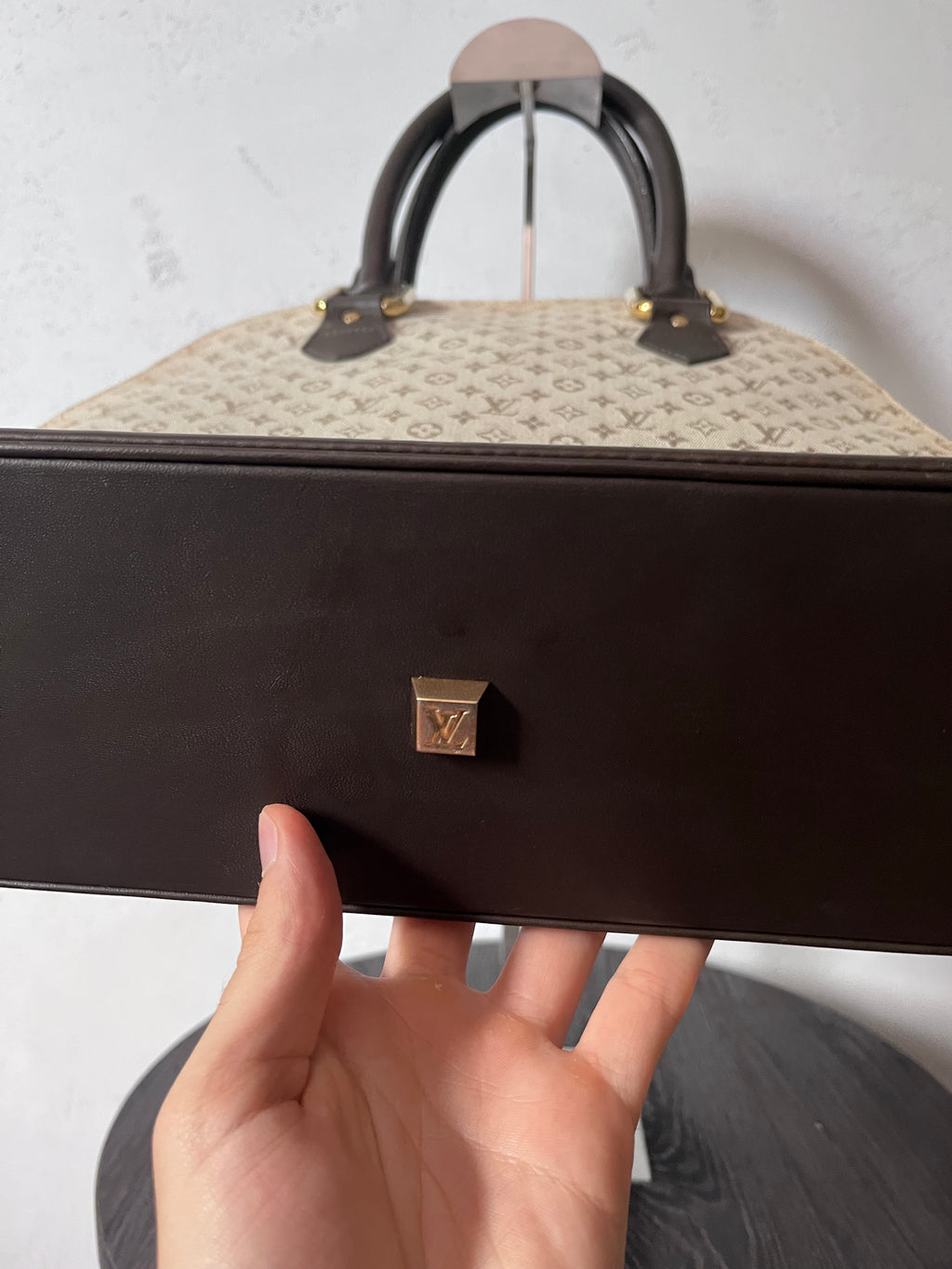 Louis Vuitton Monogram Mini Lin Alma Tall Shoulder Bag Beige