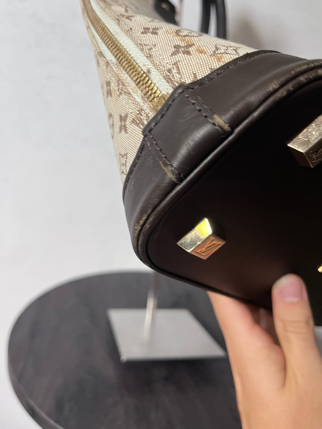 Louis Vuitton Monogram Mini Lin Alma Tall Shoulder Bag Beige