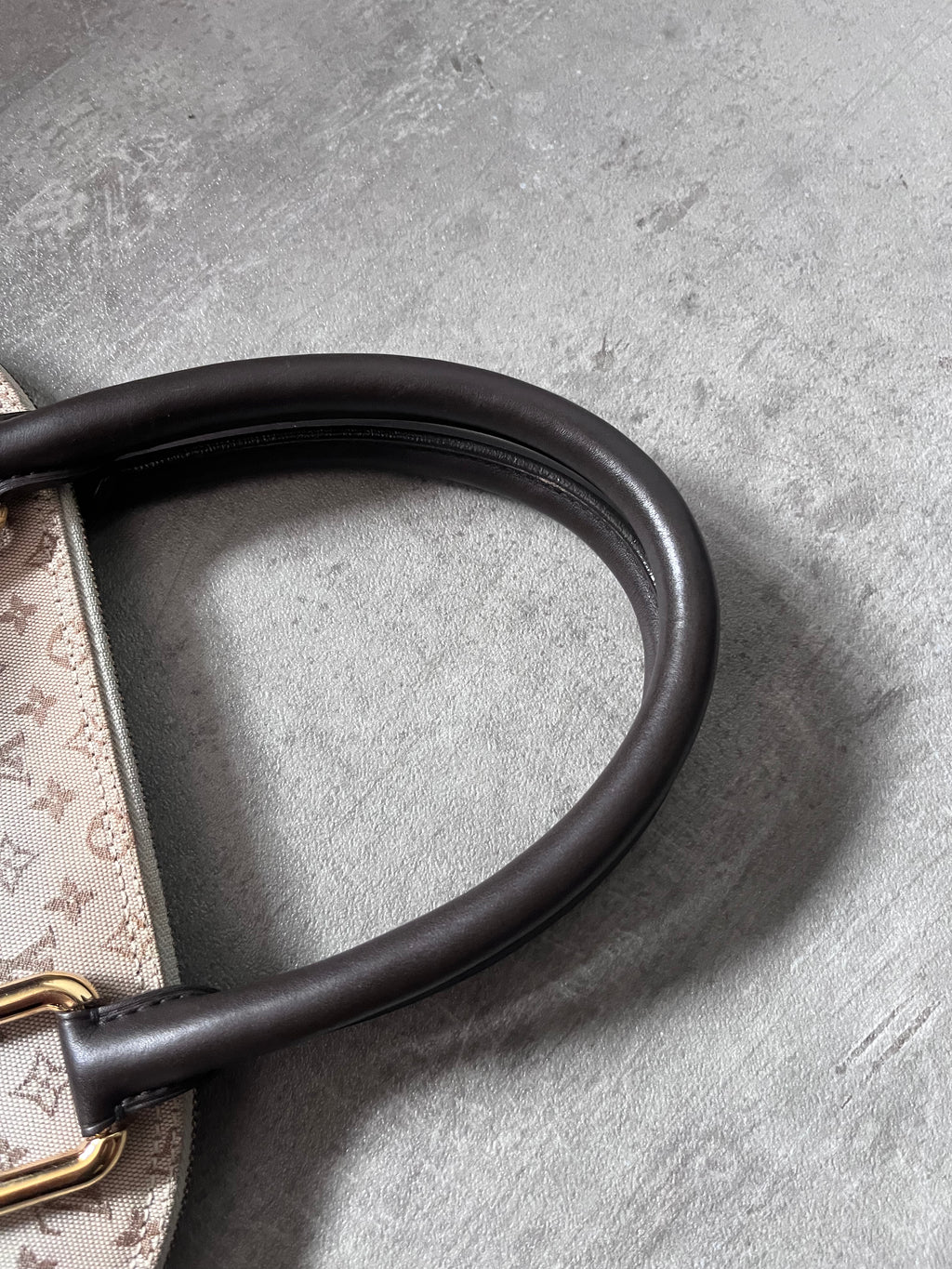 Louis Vuitton Monogram Mini Lin Alma Tall Shoulder Bag Beige