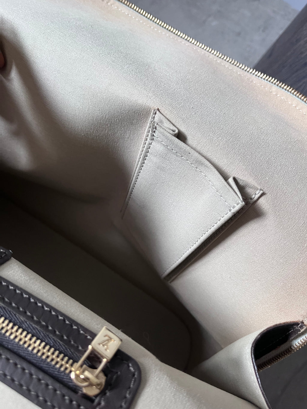 Louis Vuitton Monogram Mini Lin Alma Tall Shoulder Bag Beige