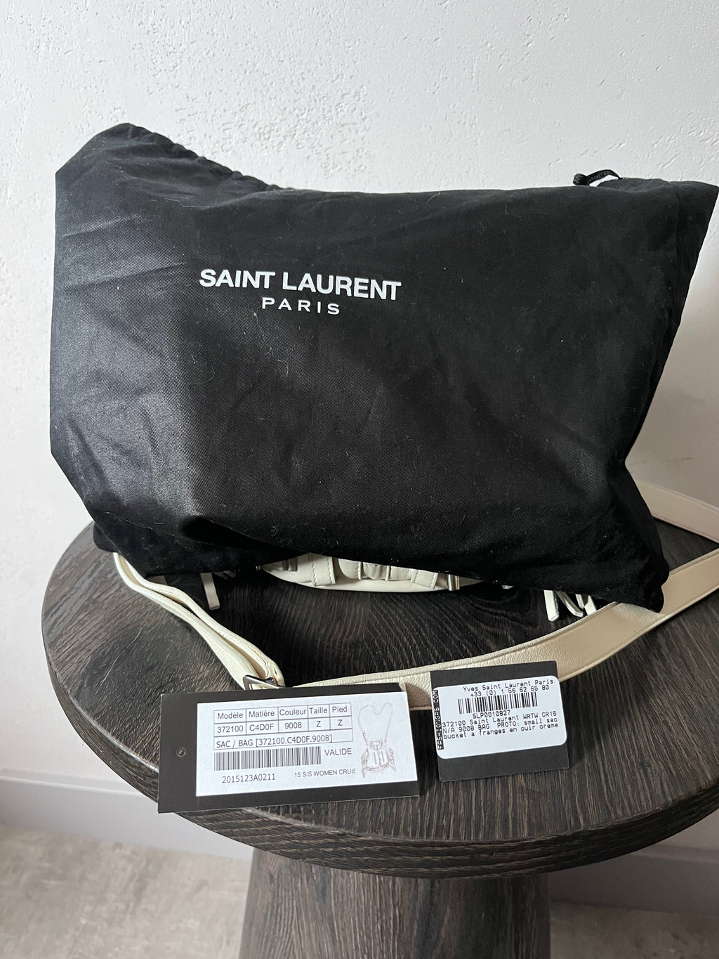 Saint Laurent Paris Mini Rider Leather Zipper Shoulder Bag White