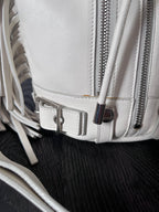 Saint Laurent Paris Mini Rider Leather Zipper Shoulder Bag White
