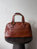 Gucci Mini Boston Leather Bamboo Handbag Brown