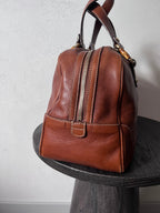 Gucci Mini Boston Leather Bamboo Handbag Brown