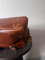Gucci Mini Boston Leather Bamboo Handbag Brown