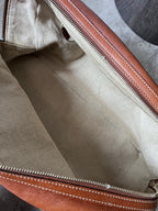 Gucci Mini Boston Leather Bamboo Handbag Brown