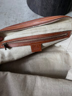 Gucci Mini Boston Leather Bamboo Handbag Brown