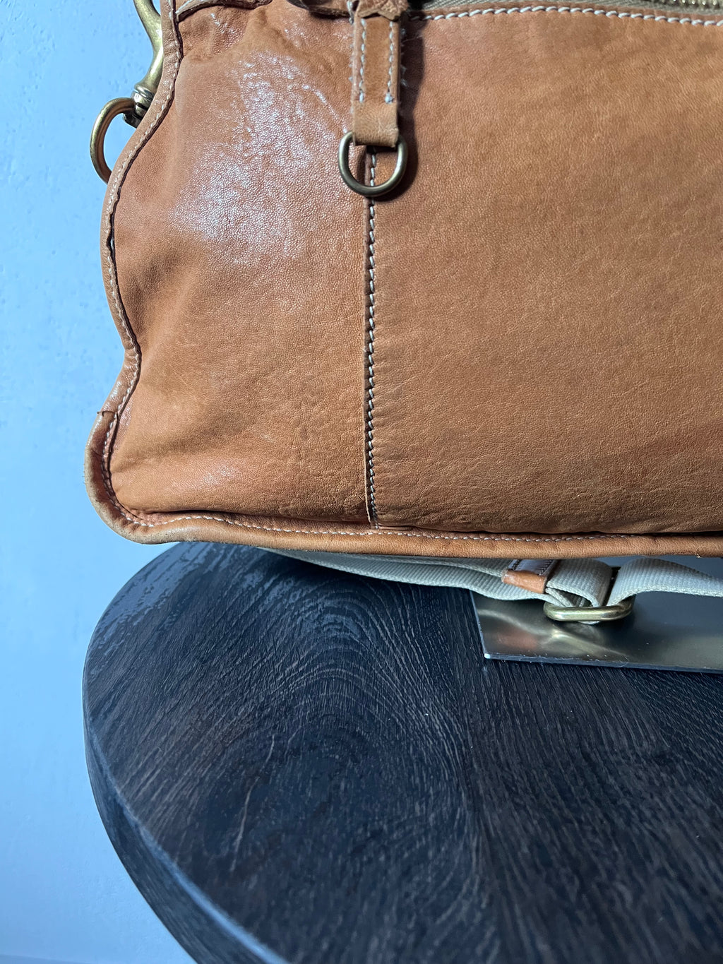 90s Miu Miu Leather Bamboo Handbag Camel Brown