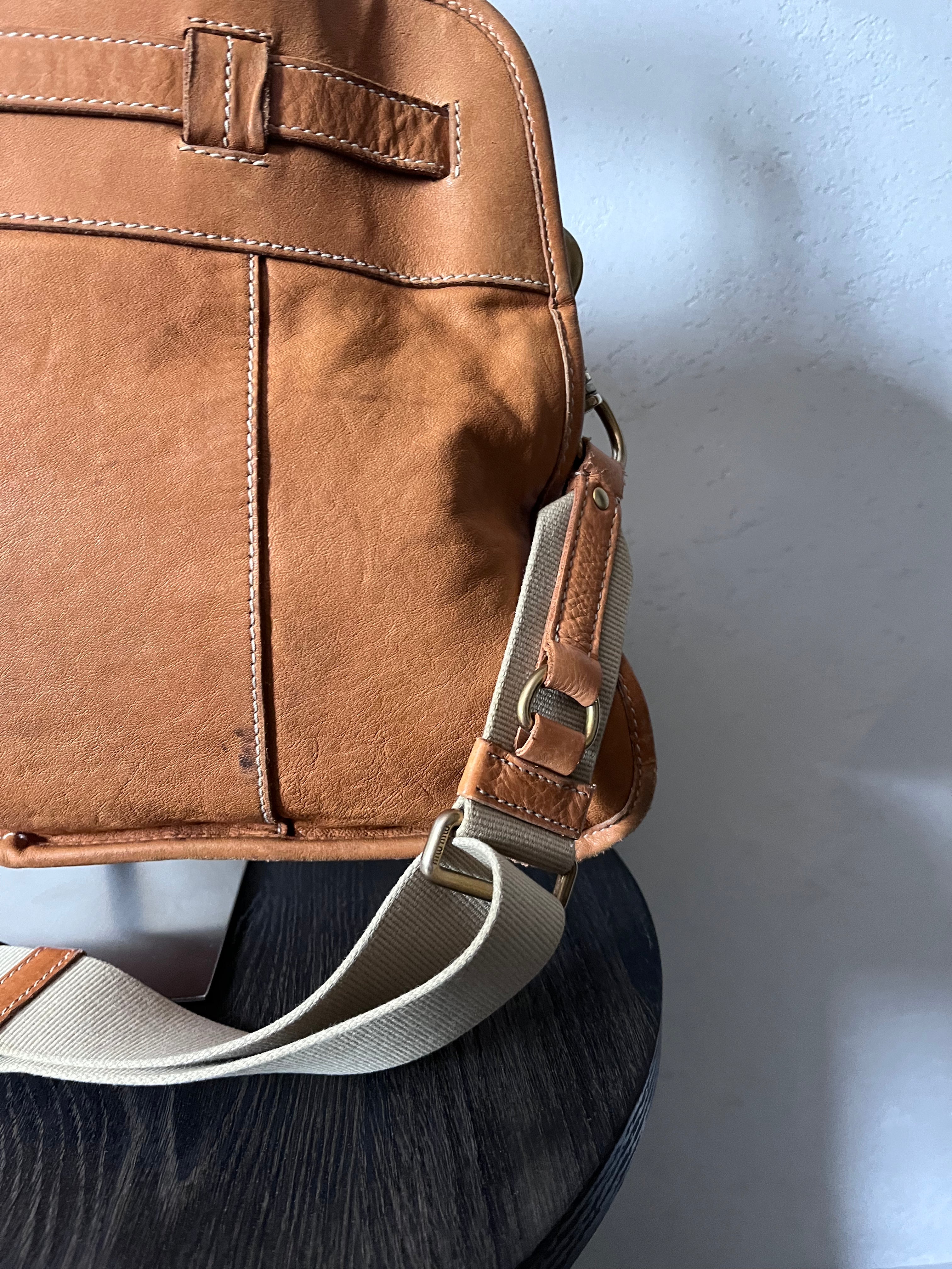 90s Miu Miu Leather Bamboo Handbag Camel Brown