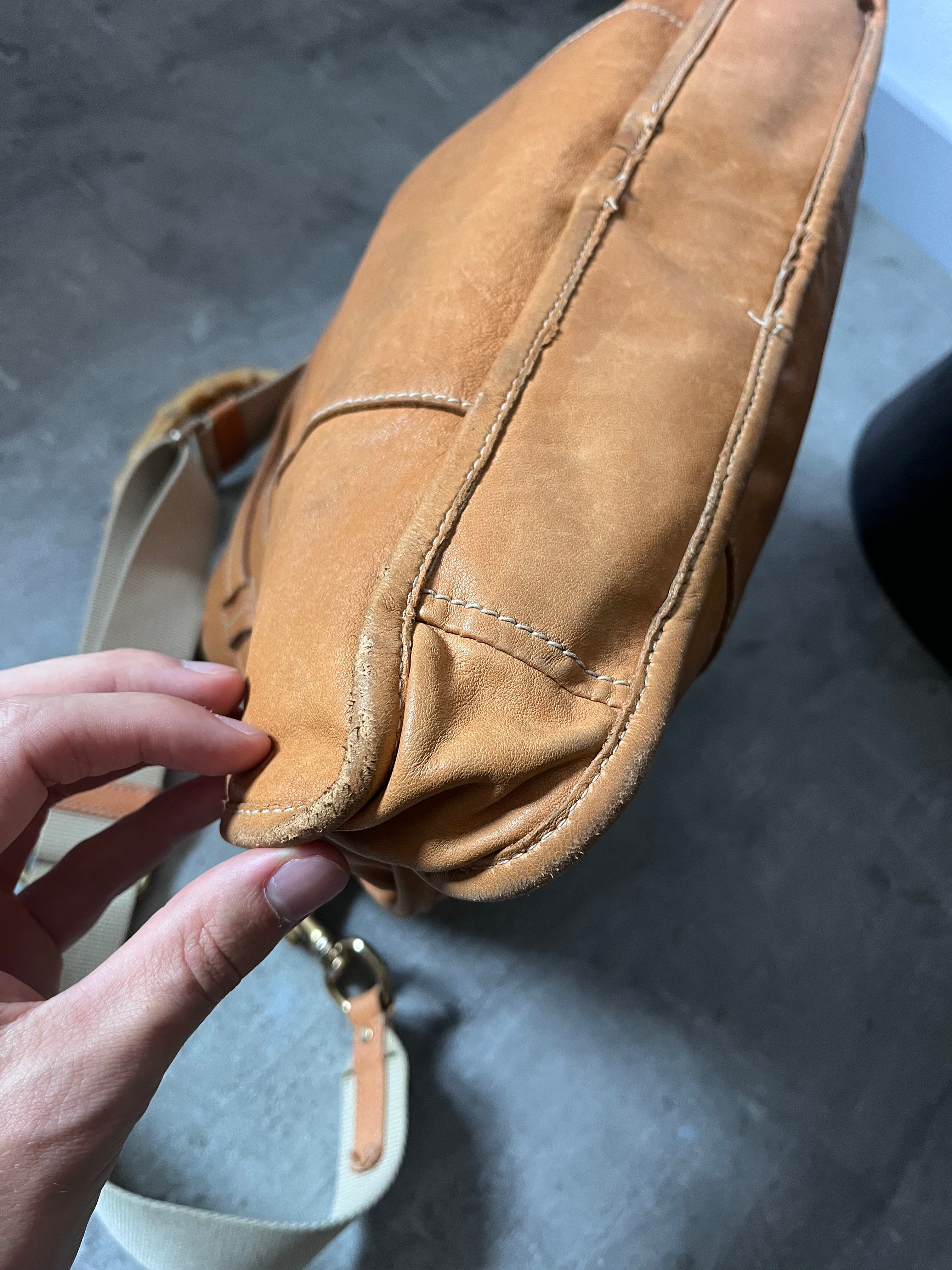 90s Miu Miu Leather Bamboo Handbag Camel Brown