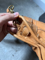 90s Miu Miu Leather Bamboo Handbag Camel Brown