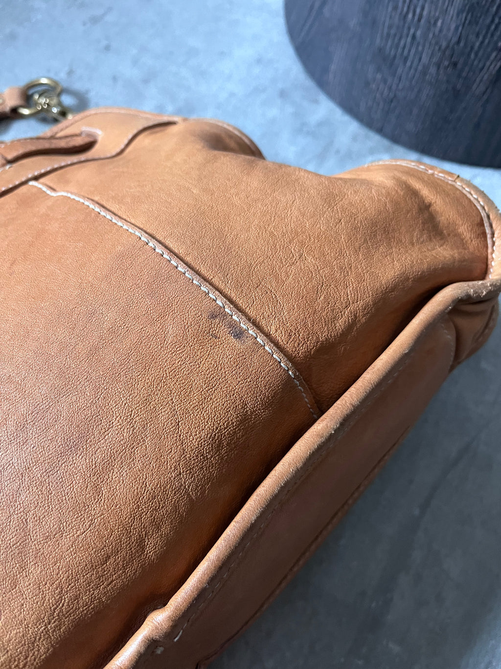 90s Miu Miu Leather Bamboo Handbag Camel Brown