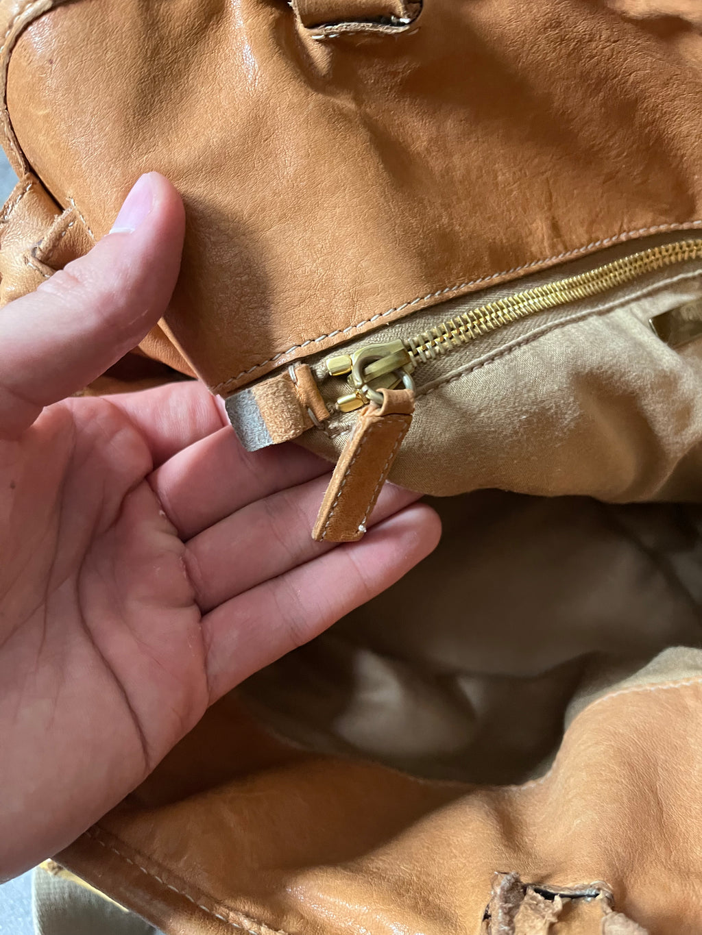 90s Miu Miu Leather Bamboo Handbag Camel Brown