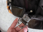 Gucci Vintage Nylon Bamboo Shoulder Bag Black / Chocolate