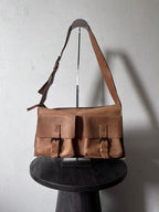 90s Miu Miu Vintage Cargo Suede Leather Shoulder Bag Brown