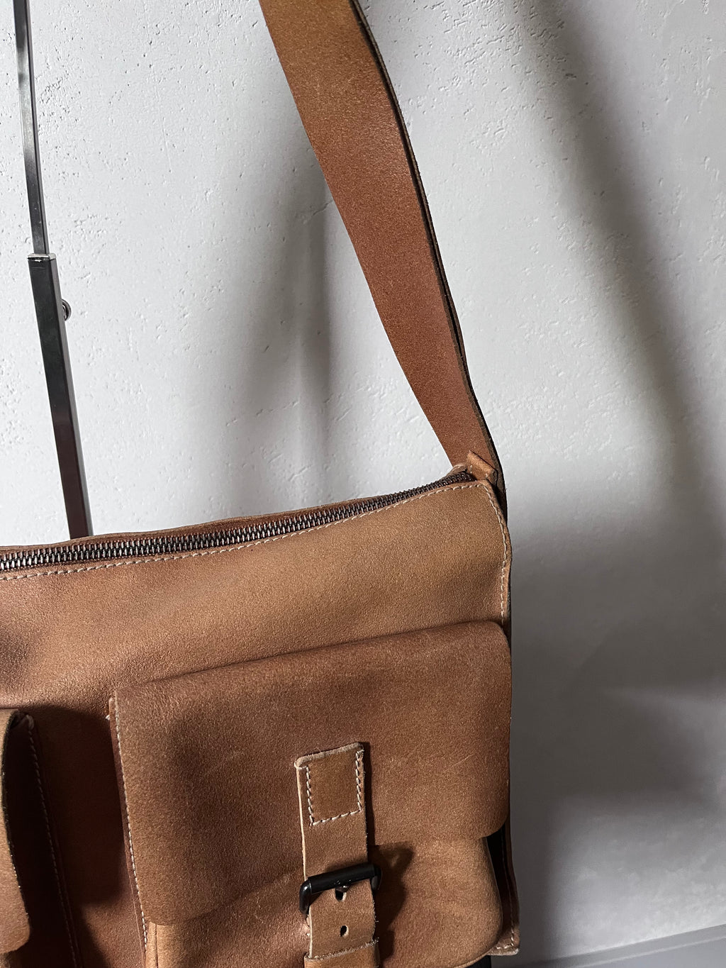 90s Miu Miu Vintage Cargo Suede Leather Shoulder Bag Brown