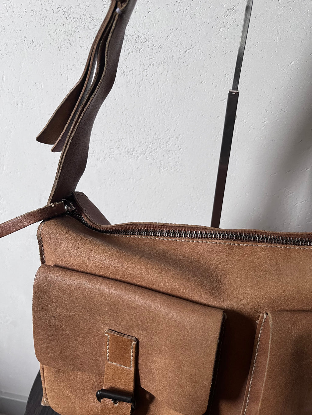 90s Miu Miu Vintage Cargo Suede Leather Shoulder Bag Brown