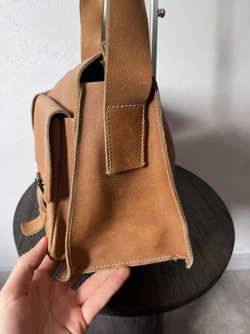 90s Miu Miu Vintage Cargo Suede Leather Shoulder Bag Brown
