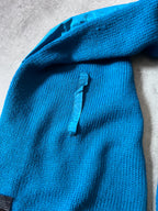 2000s Prada Wool Nylon Sport Scarf Blue