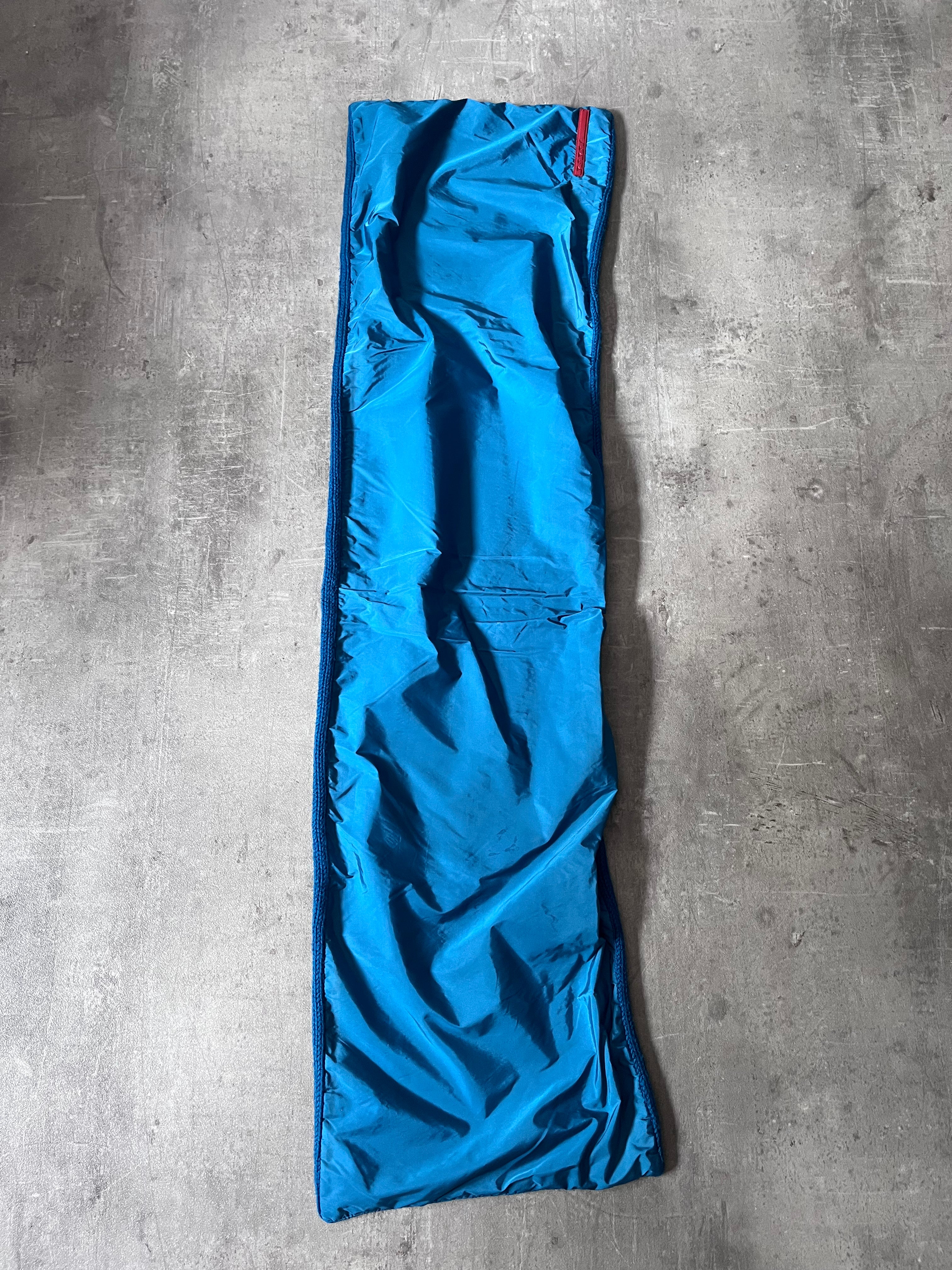 2000s Prada Wool Nylon Sport Scarf Blue