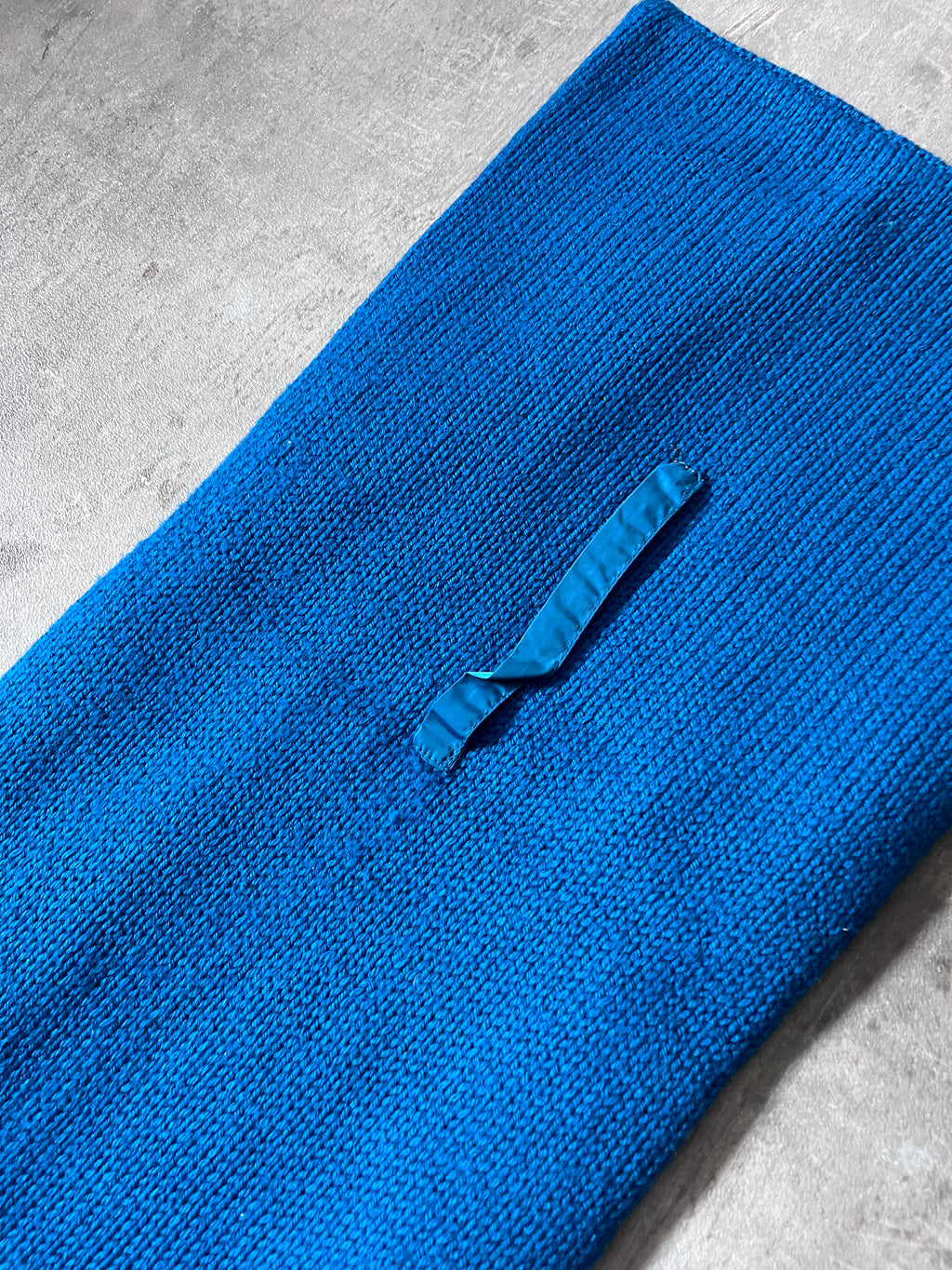 2000s Prada Wool Nylon Sport Scarf Blue