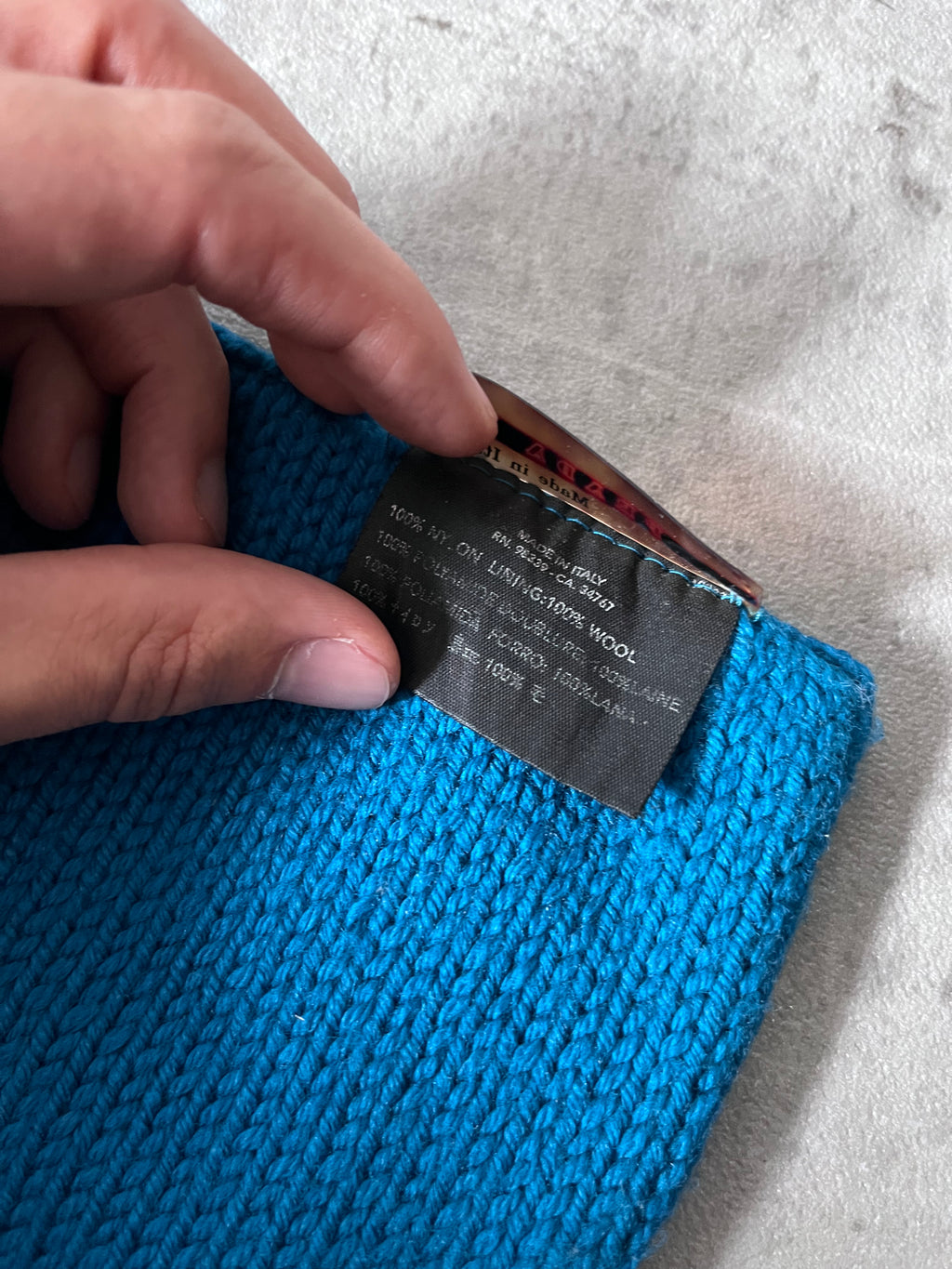 2000s Prada Wool Nylon Sport Scarf Blue