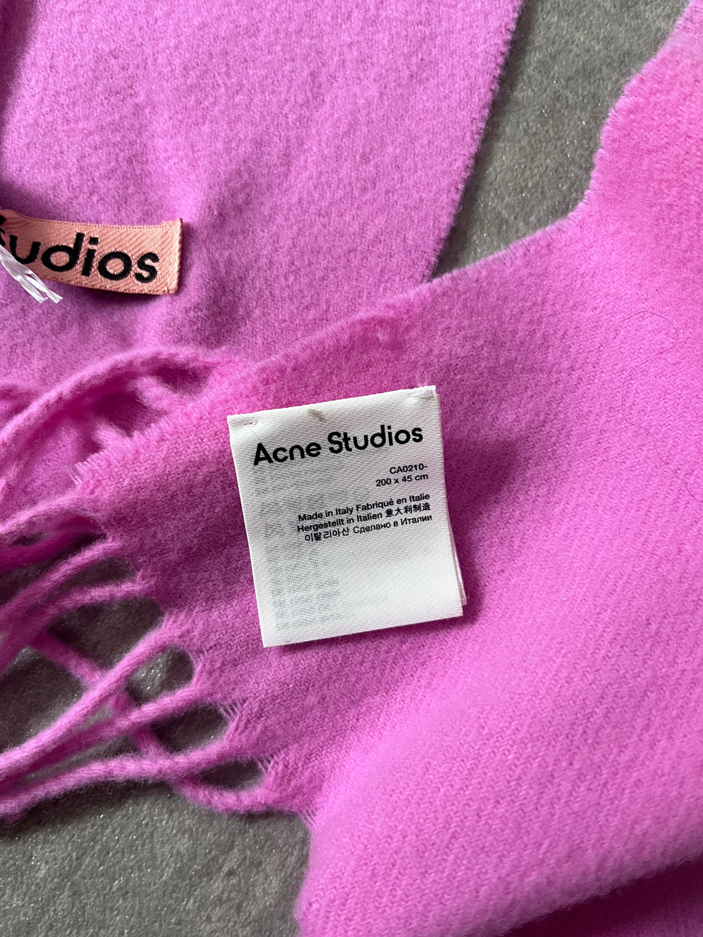 Acne Studios Wool Scarf Pink
