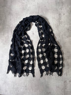 Yohji Yamamoto Y's Wool Hole Pattern Scarf Black