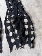 Yohji Yamamoto Y's Wool Hole Pattern Scarf Black