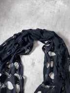 Yohji Yamamoto Y's Wool Hole Pattern Scarf Black