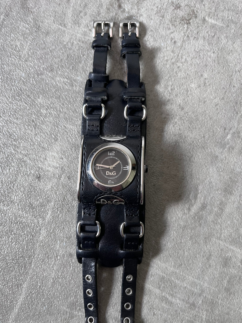2000s Dolce & Gabbana Bay Star Leather Watch Black