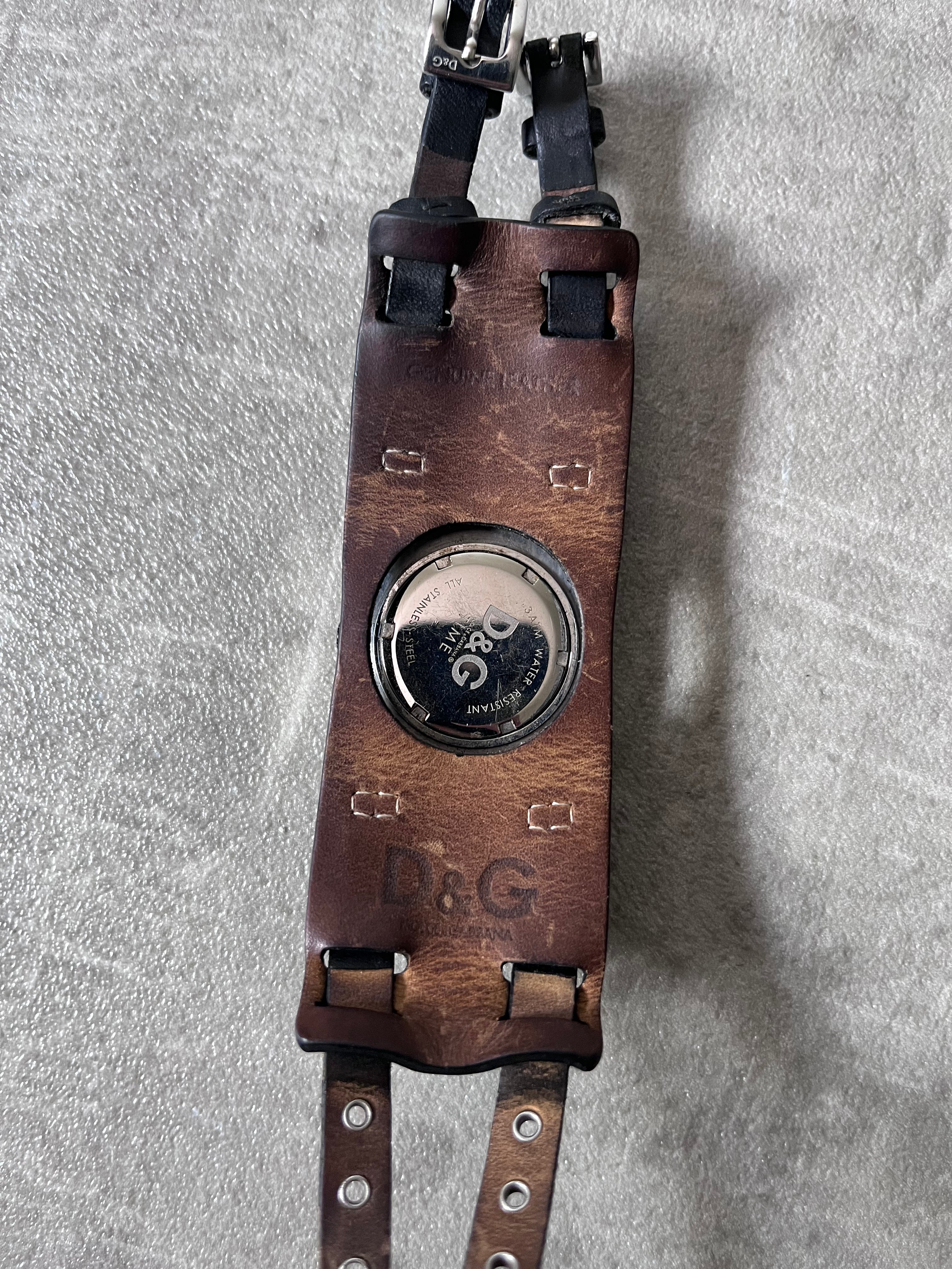 2000s Dolce & Gabbana Bay Star Leather Watch Black