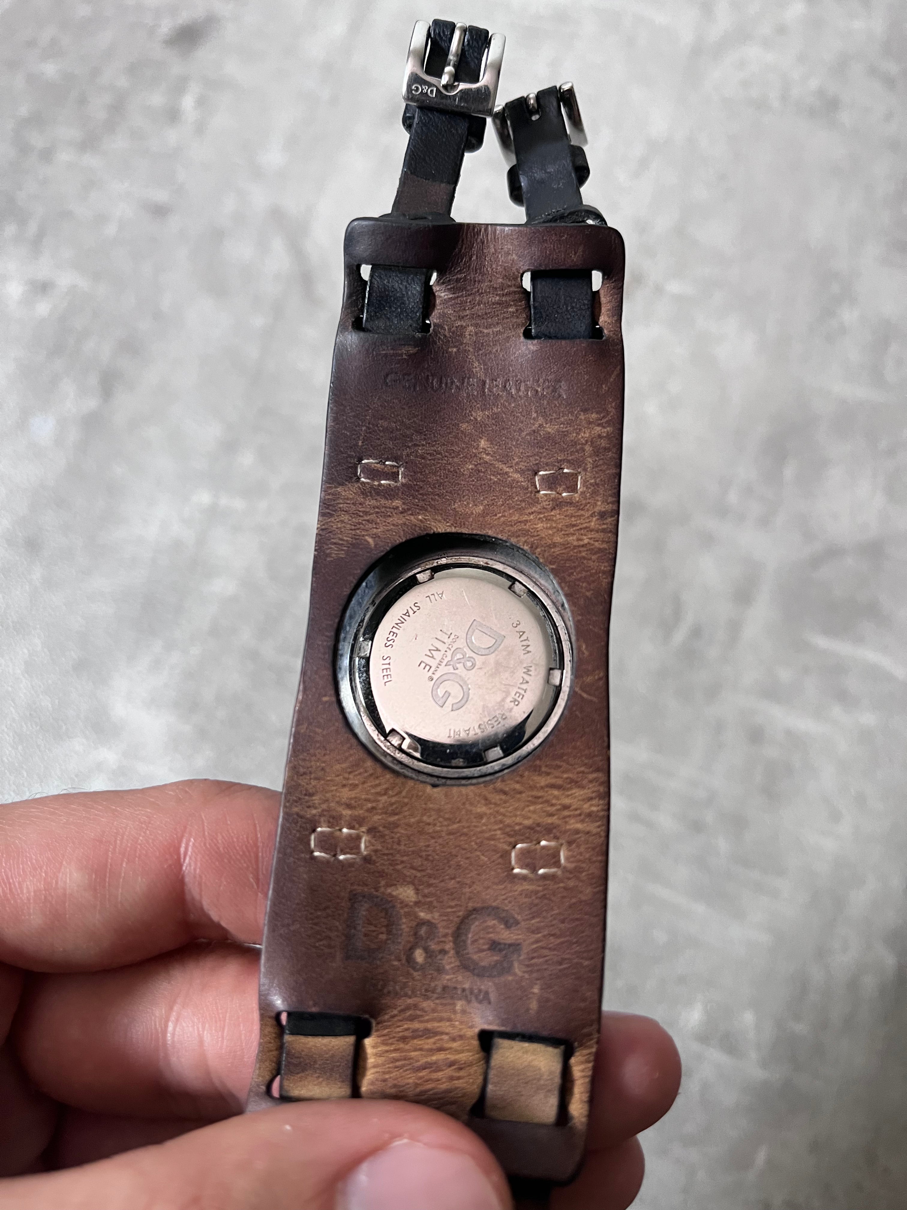 2000s Dolce & Gabbana Bay Star Leather Watch Black