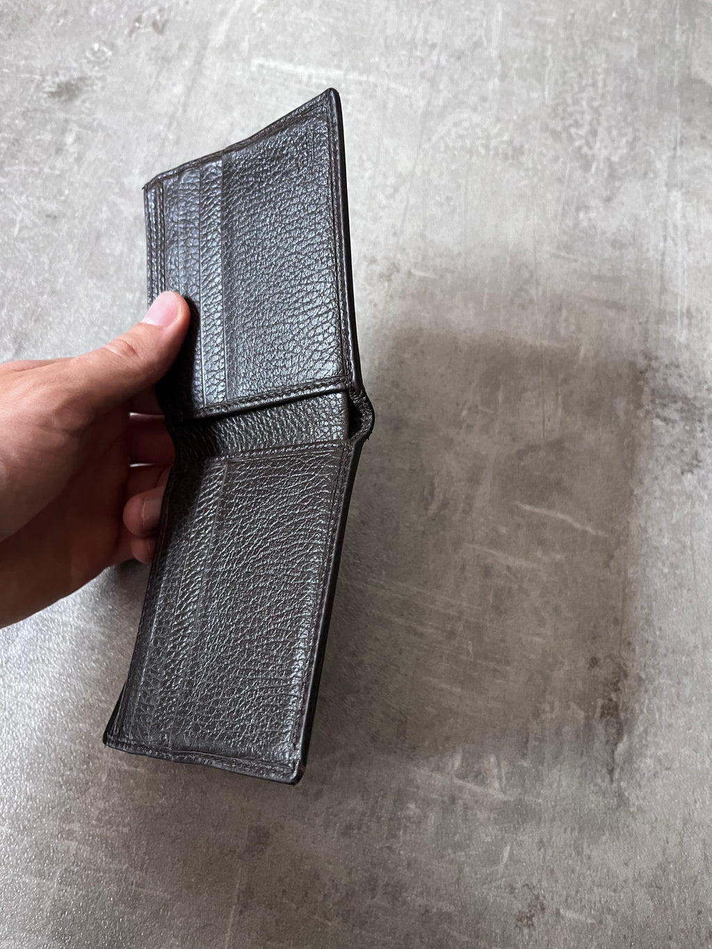 Gucci Vintage Striped Leather Wallet Brown